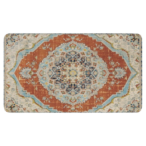 Bohemian Orange Ethnic Design Rug Welcome Doormat for Indoor/Outdoor Entrance Bohemian Orange Ethnic Design Rug Decoration Door Mat Kitchen Door Mat Bedroom Doormat 17x30 Inch