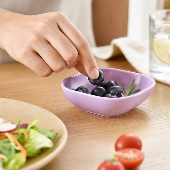 Snmubt Square Dipping Bowl, Mini Plastic Soy Sauce Dish with Stackable Design for Condiments, Snacks, Desserts and Tabletop Serving