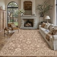thumbnail image 4 of BERTHMEER 6'×9' Area Rugs for Living Room Bedroom Dining Room Office Oriental Floral Vintage Farmhouse Machine Washable Non-slip Traditional Distressed Carpets, Brown, 4 of 7