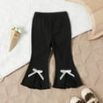 thumbnail image 5 of Zanarzt Baby Bell Bottoms 2pc Baby Girls Breathable Pants Casual Fashion Bow Flared Pants Brown,9-12 Months, 5 of 9