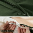 thumbnail image 2 of MooMee Duvet Cover Set Cal-King 100% Washed Cotton Linen Like Textured Breathable 3-Piece (Forest Green, 104"x98"), 2 of 8