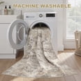 thumbnail image 6 of UERMEI 5'x5' Round Washable Area Rugs for Living Room, Modern Abstract Printed Rug, Vacuum-Friendly, Non Slip Indoor Rug for Bedroom Entryway Home Decor Carpet, Gold Brown, 6 of 6
