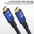 thumbnail image 3 of Ritz Gear 4K HDMI 2.0 Cable 6 ft - Blue - Braided Nylon Cord & 24K Gold Plated Connectors, 3 of 8