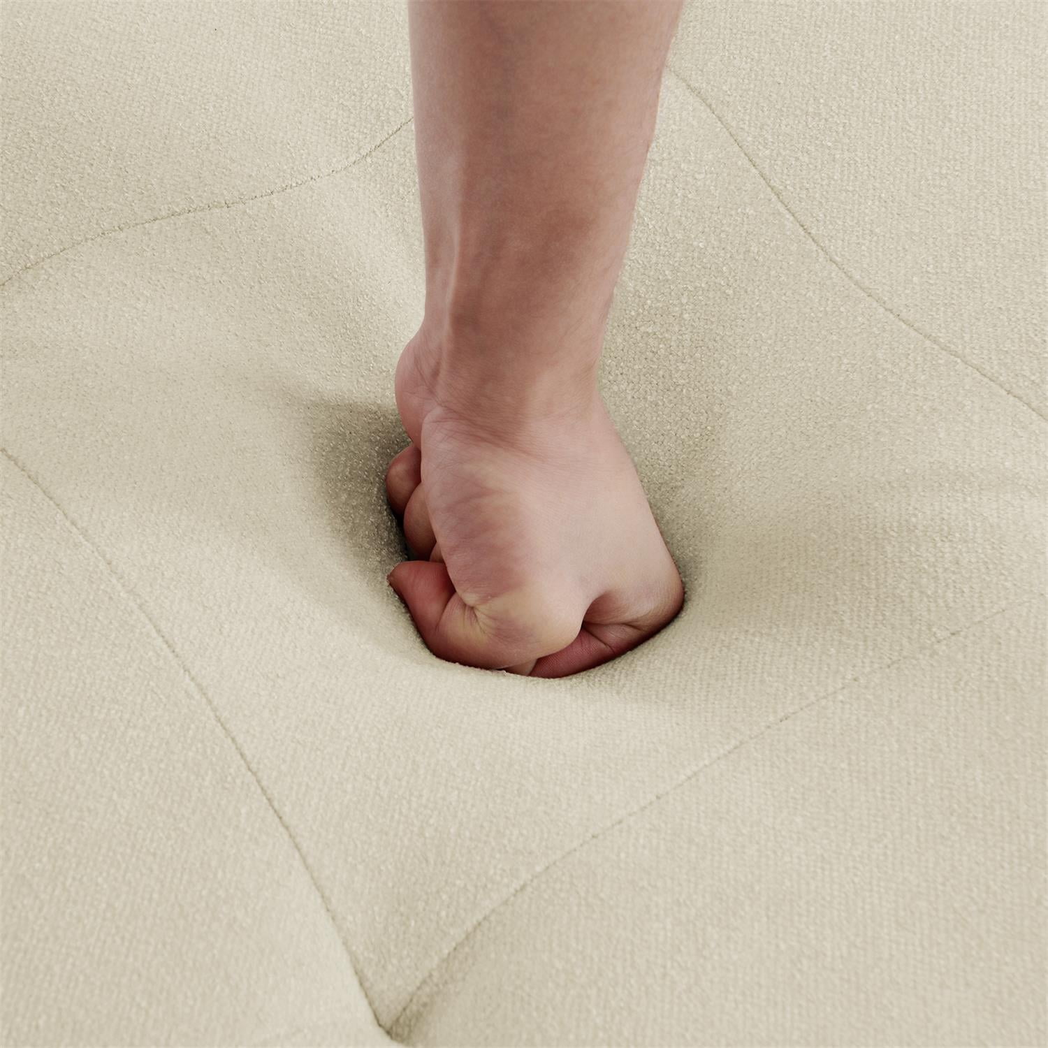 Demi Bonn 108" Modular L Shaped Sectional Sofa, Wide Deep Seat Convertible Linen Couch Set for Living Room & Office, No Assembly, Beige