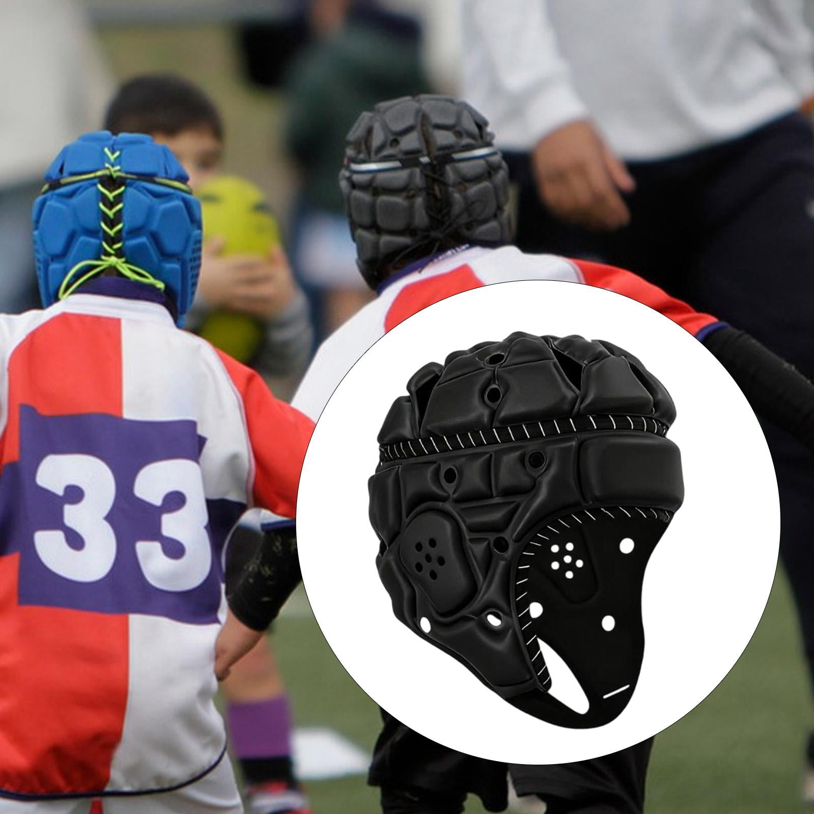 Rugby Helmet Headguard Protective Cap Adjustable Lightweight Foam Padding for Adult Football Soccer