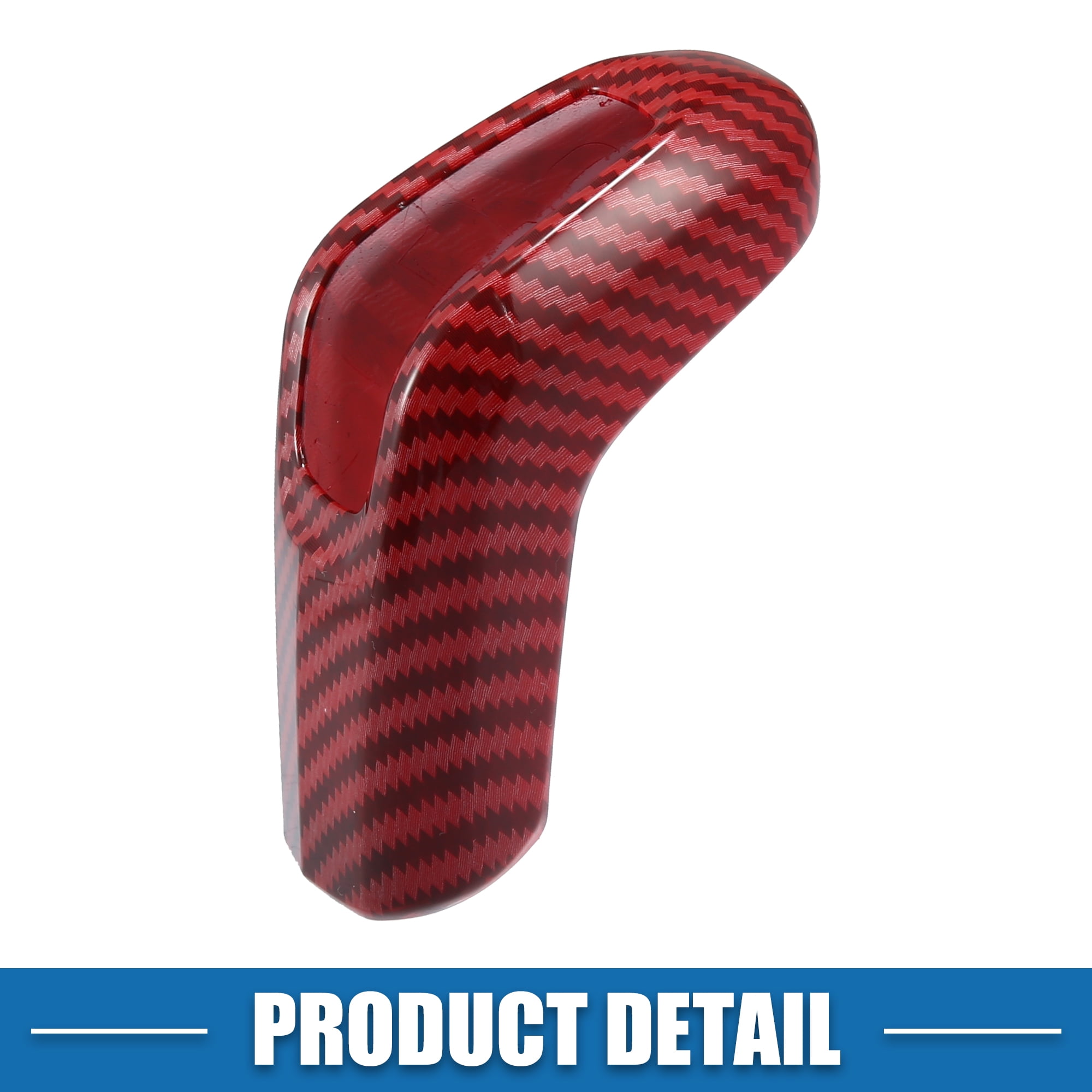 Unique Bargains Gear Shift Lever Cover Knob Trim for Land Rover Range Rover Sport 2014-2017 Carbon Fiber Pattern Red