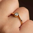 thumbnail image 3 of Jewelerix Round Cut Bypass Solitaire Ring for Women Yellow Gold Finish Simulated Diamond Engagement or Promise Ring, 3 of 5