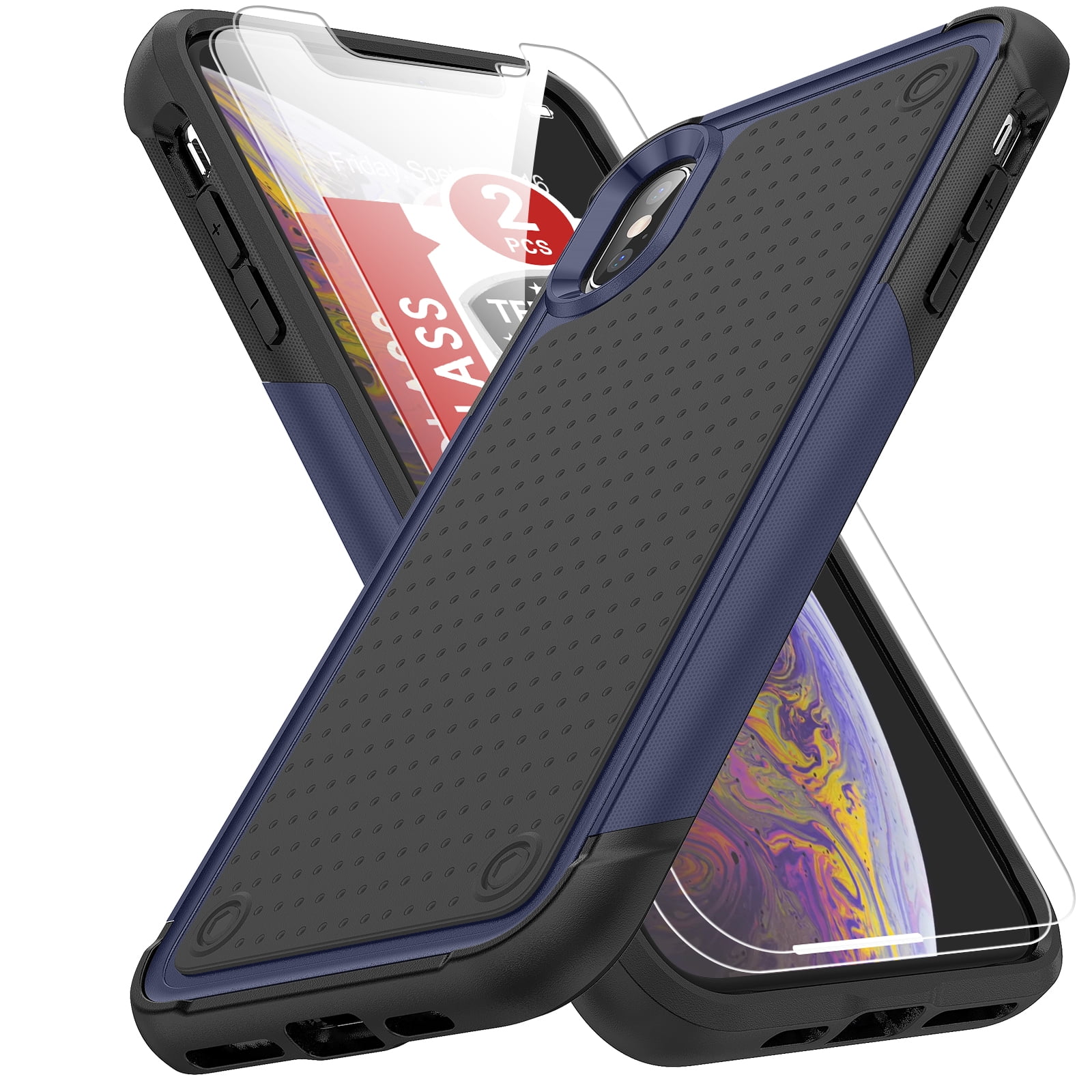LeYi iPhone XS Max Cases with Screen Protectors [2 Pack], 4 Corners