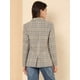 thumbnail image 5 of Chaqueta formal Allegra K para mujer Doble Botonadura Solapa con Muesca Trabajo A Cuadros Blanco Verde M, 5 of 6