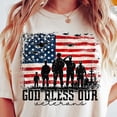 thumbnail image 2 of Memorial Day God Bless Our Veterans TShirt, Veterans Day T-Shirt, Patriotic Soldier Remembrance Day Flag Gift, 2 of 4