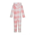 thumbnail image 5 of Girls Plaid Fleece Jumpsuits Fuzzy Hooded Rompers Kids Zip up Sherpa Onesie Romper Warm Winter Plush Clothes 5-15 Years, 5 of 6