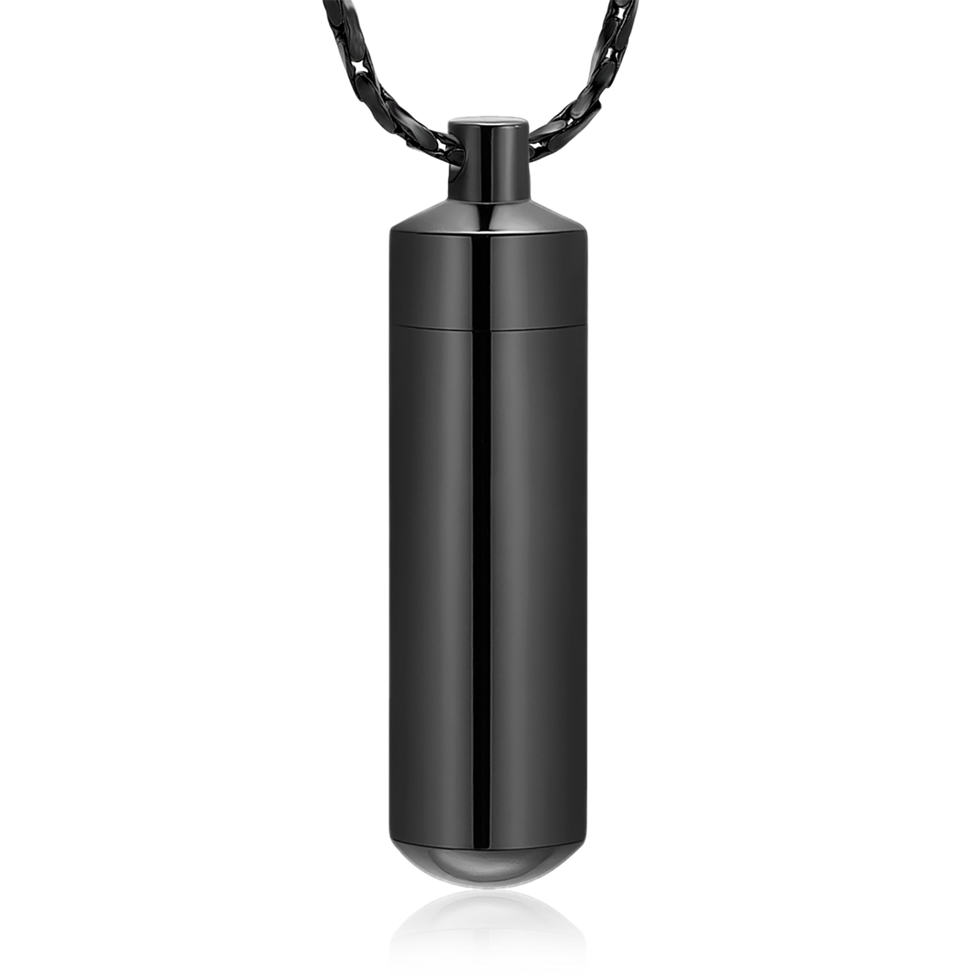 Cremation Jewelry for Ashes Pendant Urn Necklace Cylinder with Glass