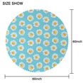 thumbnail image 2 of Round Tablecloth Floral 60 Inch Table Cover Daisy Print Wrinkle Free Kitchen Dining, 2 of 5