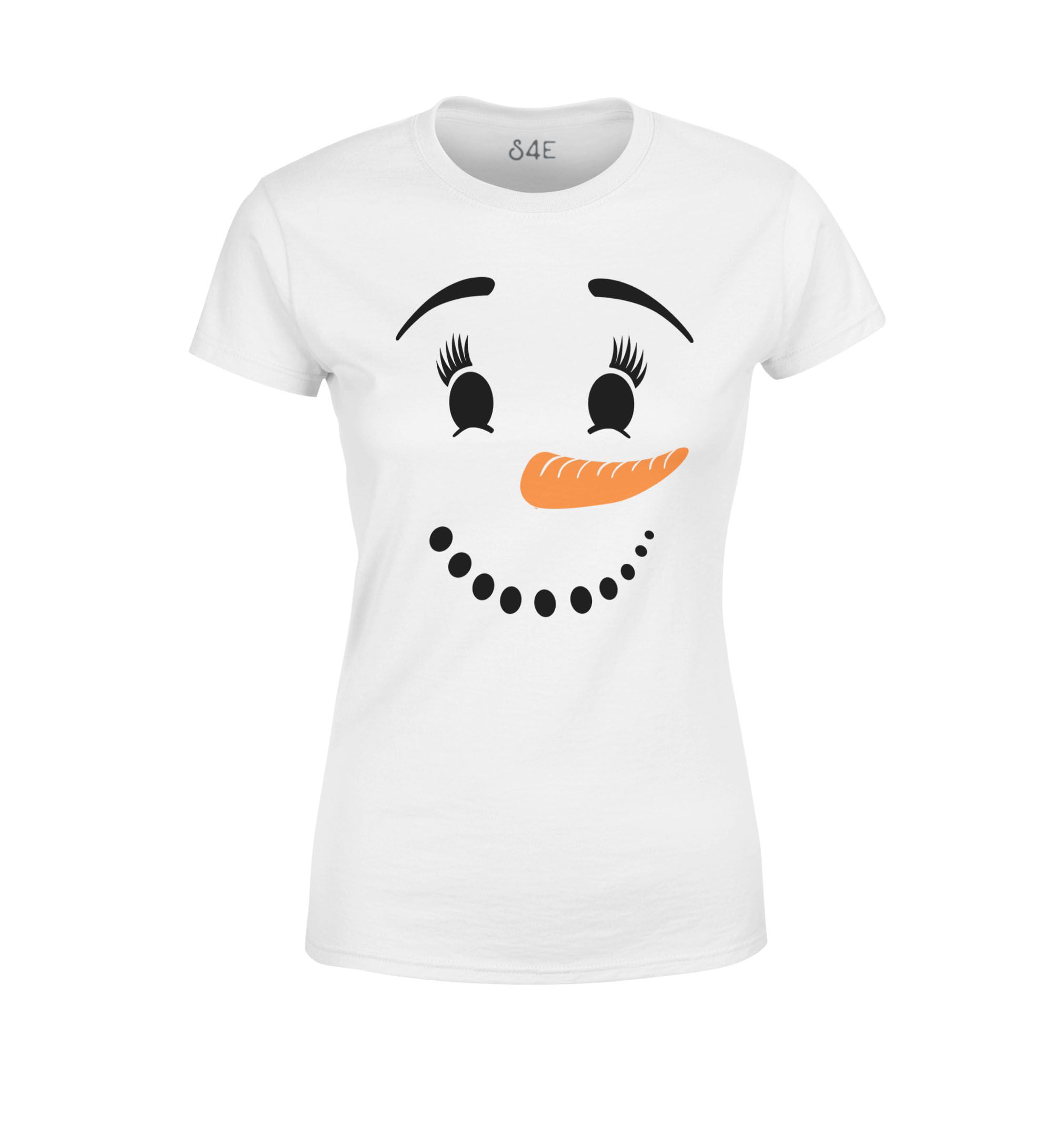 S4E Snowman Girl Face with Eyelashes Costume Hoodie Sweatshirts 