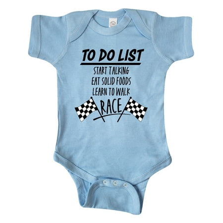 

Inktastic To Do List Funny Racing for Baby Gift Baby Boy or Baby Girl Bodysuit