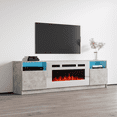 thumbnail image 2 of York WH02 Fireplace TV Stand for TVs up to 90", Modern High Gloss 79" Entertainment Center, Electric Fireplace TV Media Console with Storage Cabinets and LED Lights, 2 of 6