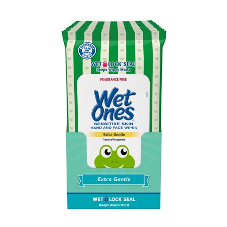 (10 Pk) Wet Ones Sensitive Skin Hand Wipes Travel Pack, Unscented, 20 Ct