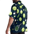 thumbnail image 3 of Tennis Men's Short Sleeve Poplin Shirt, Casual Printed Button Down Top for Summer Beach, Spread Collar Unisex Beach Shirt, 3 of 6