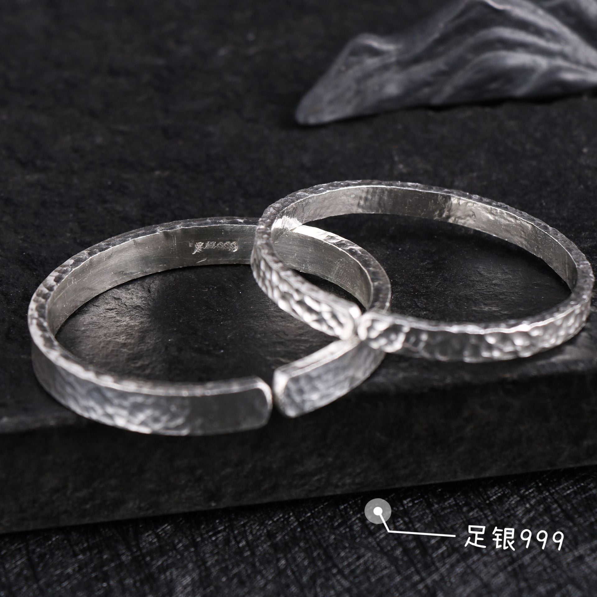Wollet S999 Sterling Silver Couple Bangle Bracelet Snowflake