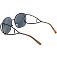 thumbnail image 4 of Women's Open Metal Arms Oversize Sunglasses Square Colored Lens 65mm (Black / Smoke), 4 of 4