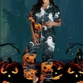 thumbnail image 2 of successthop Halloween Pajamas Women Short Sleeve Collar Button Down with Pant 2 Pieces with Pockets Loungewear, 2 of 5