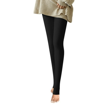 

xinqinghao yoga leggings for women women s knitting twist bottoming socks pantyhose autumn and winter thickened thermal leggings women yoga pants black one size