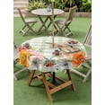 thumbnail image 3 of Outdoor Tablecloth with Umbrella Hole and Zipper, Sage Green Easter Round Table Cloth 60 Inch Waterproof Tablecloth, Bunny Spring Floral Checkered Picnic Table Cover for Patio Camping, 3 of 7