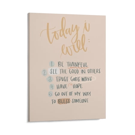 Inspirational Quotes Today I Love Wall Art Bible Poetry Verses Framed Canvas Wall Art for Home Living Room Farmhouse Wall Decor Poster 16x20inch(40x50cm)
