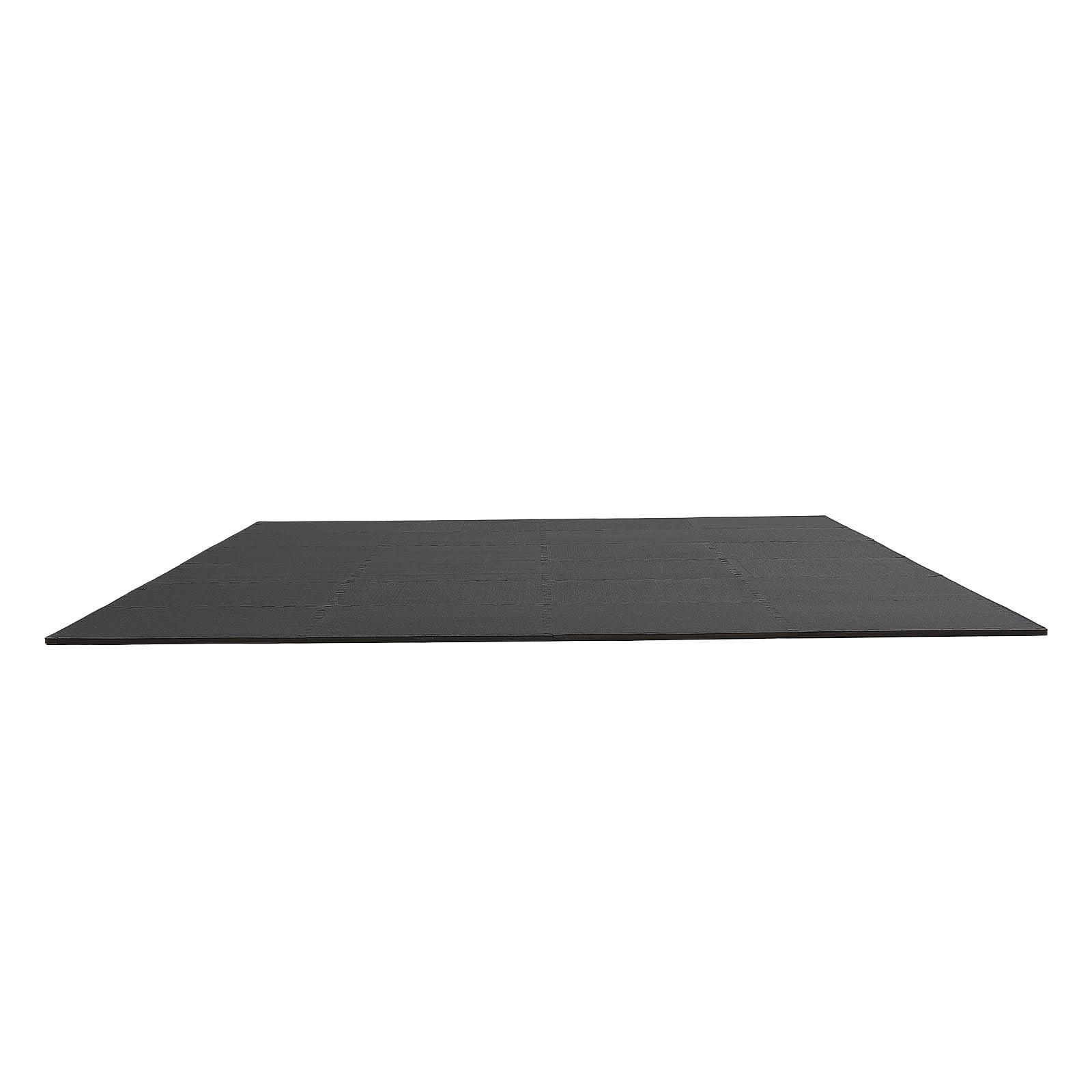 VEVOR Puzzle Exercise Mat, 24 PCS Fitness Equipment Mats, 24 x 24 x 0.56 in, High-Density EVA Foam Gym Mats Set, Interlocking Rubber Soft Tiles, Protective Floor Padding for Home, Gym, Office, Black