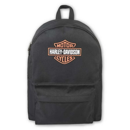 Harley-Davidson Bar & Shield Graphic Backpack w/Adjustable Straps - Black/Orange, Harley Davidson