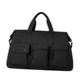 thumbnail image 2 of Bolsa de gimnasia Bolsa de lona para hombres multipropósito, liviano con bolsillo de bolsillo portátil de semanario para el gimnasio de entrenamiento Negro, 2 of 8
