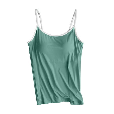 LbsKUS Workout Tank Tops for Women Summer Built-in Bra Padded Tanks Backless Athletic Camisole Sports Shirts Women s Modal Yoga Shirt Basic Solid Casual Tops Mint Green XXXL