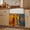 Amber, Yellow, Teal, variant on Black Women Small Cabinet Curtains 10"W x 11"L, African American Girls Ethnic Tribal Coastal Sink Skirt Dust-Proof Short Curtain for Bathroom Vanity Storage Cubby Desk, Self Adhesive Privacy Drapes