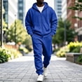 thumbnail image 6 of Men's Full Zip Jacket Set 2 Piece Fleece Lined Hoodie and Pants Casual Lounge Wear Fall Winter Warm Outfit, 6 of 7