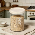 thumbnail image 1 of Transparent Airtight Kitchen Storage Jars, Clear Plastic Food Containers for Snacks, Grains, Pulses, Stackable Pantry Organization, 1 of 7