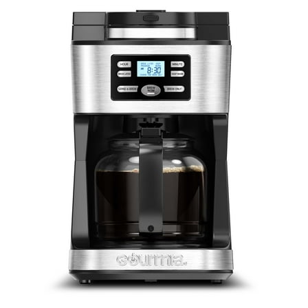 Gourmia 12-Cup Grind & Brew Coffee Maker with Integrated Grinder Black, New