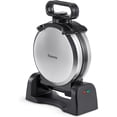 thumbnail image 1 of Waffle Maker, Round Classic Belgian Waffle Iron with 180°Rotating Design, Nonstick Plates & Cool Touch Handle, 1080W Fast Heating Waffle Machine, Brushed Stainless, Silver (4 Slices), 1 of 7