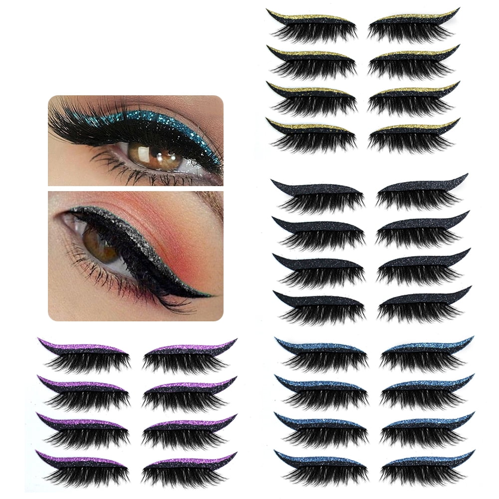 Reusable Eyeliner and Eyelash Stickers 8 Pairs Reusable Eyelid And