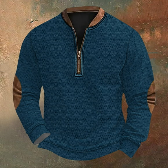 Blusas y camisas de manga larga con cuello redondo Sudadera con capucha de cuello redondo para hombre Jersey estampado Blusa de poliéster de manga larga para hombre