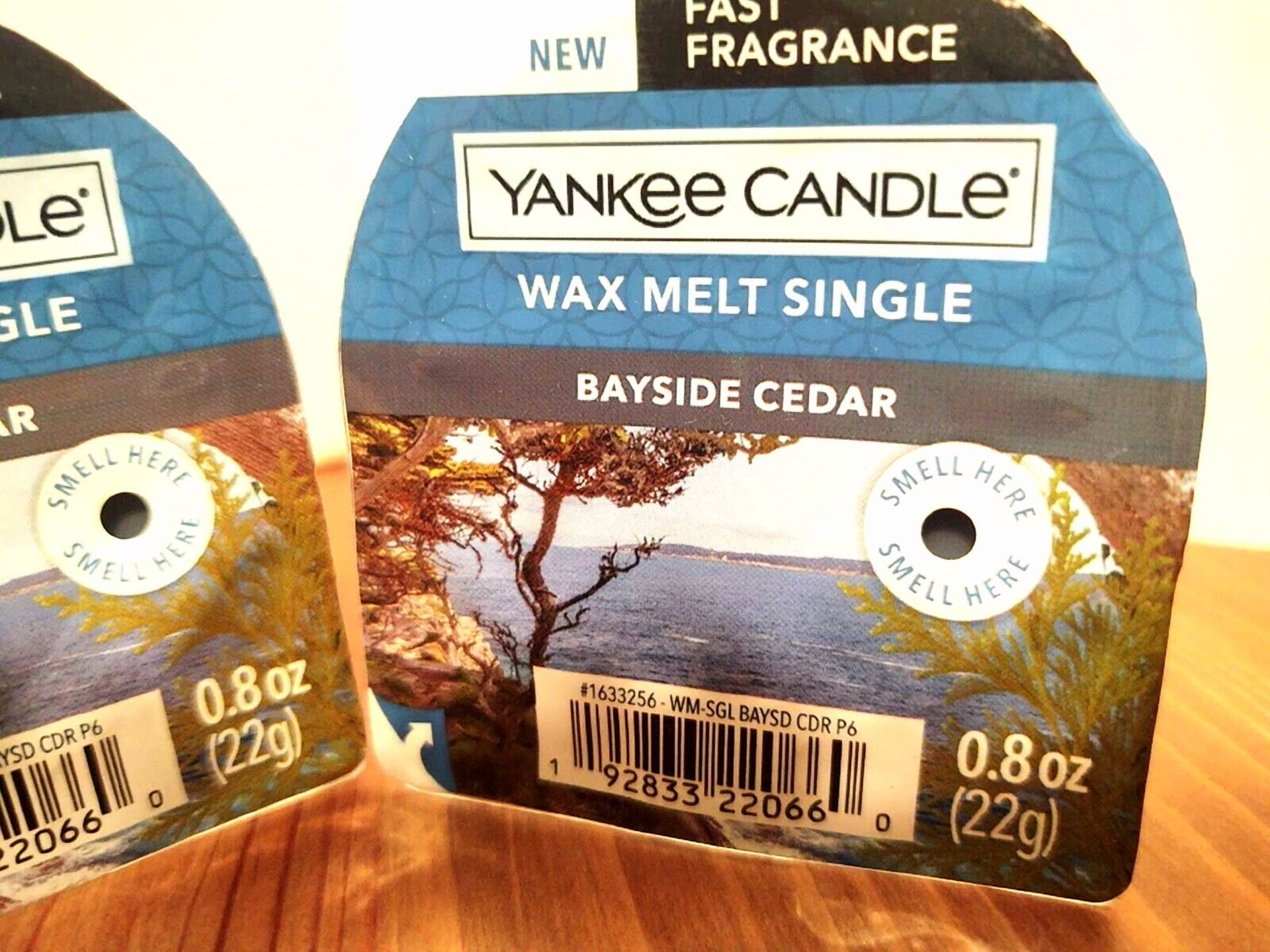 Yankee Candle Bayside Cedar Wax Melt Tart Singles X 2 0.8 Oz Each New