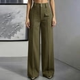thumbnail image 3 of QQZ High Waist Wide Leg Corduroy Pants For Women, Button Fly Front Seam Casual Palazzo Pants, Office Daily Weekend Outfits, 3 of 8