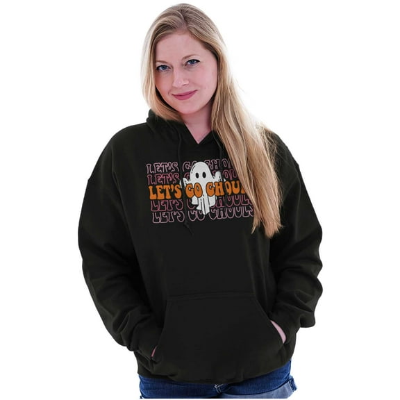 Halloween Let's Go Ghouls Ghost Hoodie Sweatshirt Women Brisco Brands S