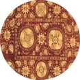 thumbnail image 1 of Ahgly Company Indoor Round Abstract Brown Modern Area Rugs, 8' Round, 1 of 4
