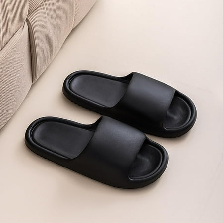 

HaiMao Slippers Cloud Slides for Women Clearance Men Pillow Slippers Non Slip Bathroom Shower Sandals Cushioned Indoor Outdoor Beach Slides Black 41
