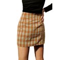 thumbnail image 6 of Seyurigaoka Women Vintage Short Skirts High Waist Split A-line Mini Skirts, 6 of 9
