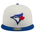 thumbnail image 2 of Men's New Era Cream Toronto Blue Jays Chrome 59FIFTY Fitted Hat, 2 of 6