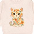 thumbnail image 3 of Inktastic Retro Kitty Cat Flowered Toddler Sweatshirt, 3 of 4