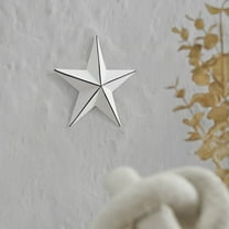 VHC Brands Patriotic Metal Star Distressed 4x4, Independence Day Decor, Decorative Wall Hanging, Rustic Farmhouse Decorations, Bright White, Black