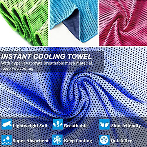 Ice Towel for Neck 40x12 Fitness Golf Workout & More Activities Soft Breathable Chilly Towel for Running，Yoga Gym Camping YQXCC 4 Pack Cooling Towel Microfiber Cold Cool Towel 