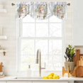 thumbnail image 4 of Tie Up Valances for Windows, Spring Floral Pig Adjustable Valance Curtains Window Treatment for Living Room, Elegant Flowers Leaves Farmhouse Wooden Rod Pocket Kitchen Curtains & Drapes 60x18 Inch, 4 of 9
